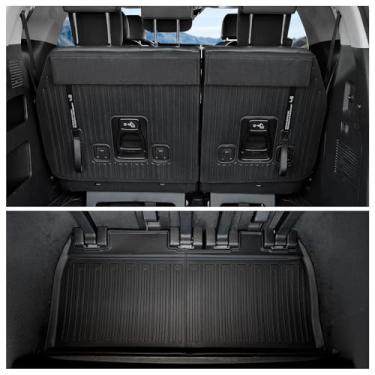 Imagem de JOULARISE Tapete inferior de carga para encosto para Kia Carnaval 2022-2025 2026, para todos os climas, forro de assento TPE para todos os climas, forro de poço inferior, acessórios para carro