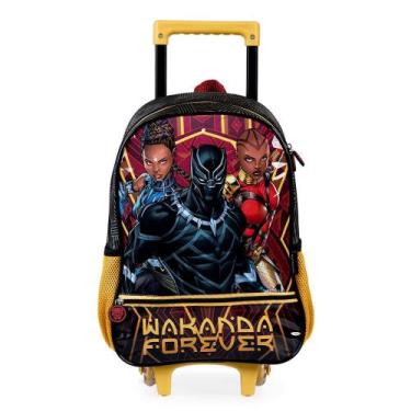 Imagem de Mochila Escolar Masculina De Rodinhas Pantera Negra - Bagaggio, U