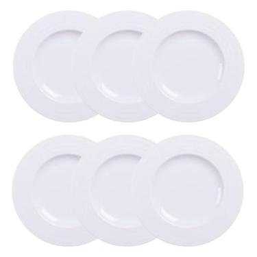 Imagem de Jogo 6 Pratos de Sobremesa Branco Pratinho Porcelana 21cm Vibrare Tramontina