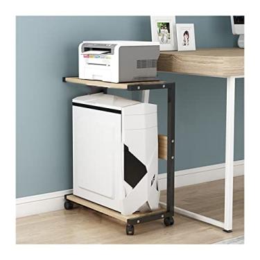 Imagem de SUNESA Suporte de impressão de madeira maciça PC Host Print Stand Prateleira de impressora do chão ao teto Rack de armazenamento multicamadas rack de escritório suporte de chassi de mesa mesa de