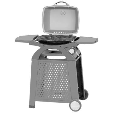 Imagem de Churrasqueira a Gás 11.500 BTU com 1 Queimador e Mesas Laterais em Aço Inoxidável, MASTER COOK, Preto