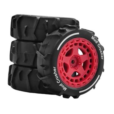 Imagem de Esquirla 4 peças de rodas de reposição para todo-terreno RC de 2,8 x 1 polegada para escala 1:14, acessório resistente, peças de reposição de fácil, Vermelho