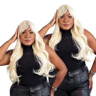 Imagem de Peruca Wig Aceita Finalização Ondulada com Franja 70 cm Mega Premium -