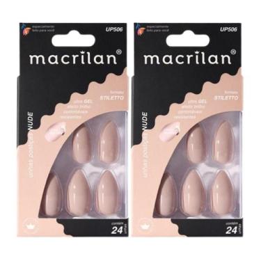 Imagem de Kit 2 Unhas Postiças Stiletto Nude UP506 - Macrilan