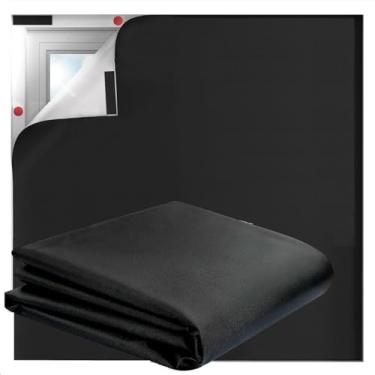 Imagem de GIUPRE Cortinas blackout de 99 x 144 cm, capa preta para janela, persiana portátil, sem furadeira para quarto, trailer, berçário, sala de mídia