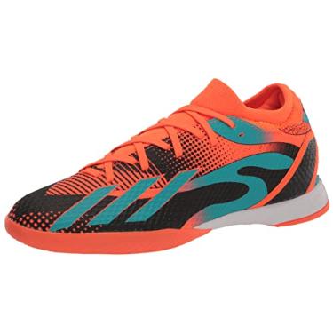 Imagem de adidas Tênis de futebol unissex adulto X Speedportal Messi.3, Team Solar Laranja/Mint Rush/Preto, 8.5 Women/7.5 Men