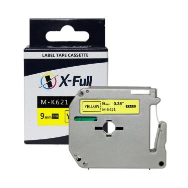 Imagem de Fita Compatível Brother Mk 621 Fita Amarela Letra Preta 9Mm