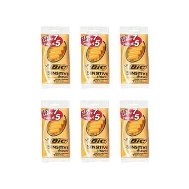 Imagem de Aparelho De Barbear Bic L7 P5 Sensitive Shaver - Kit Com 6Un