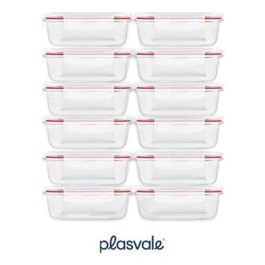 Imagem de Kit 12 Potes Vidro 640Ml Hermético Marmita Forno Refratário