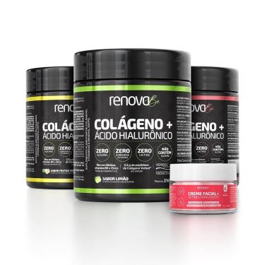 Imagem de 3 Potes Colágeno Verisol Renova Be + 1 Creme Facial Retinol