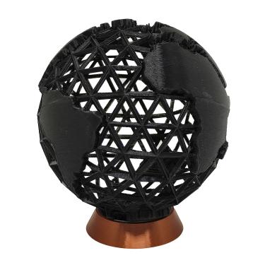 Imagem de Globo Terrestre 3d Vazado Decoração Decorativo Preto Base cor Bronze