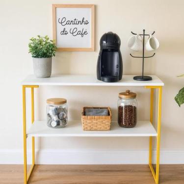 Imagem de Mesa lateral Decorativa Dourada e Branca  Fabricação própria - MNM-Móv