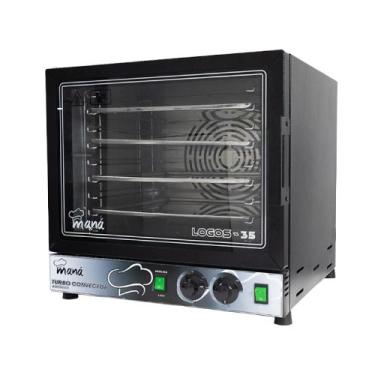 Imagem de Forno Turbo Convector Elétrico Maná Logos 35 Analógico Preto 110V, 110