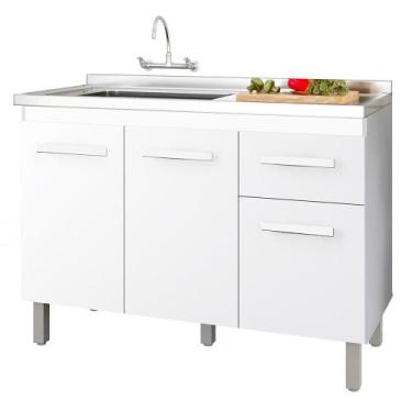 Imagem de Balcao Para Pia 3P 1G 120 cm Anita Mobbs - Moblis Móveis, Branco