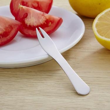 Imagem de Garfos de frutas de aço inoxidável 304 europeus - espetos de aperitivos polidos para tábuas e festas de charcutaria