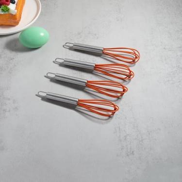 Imagem de Mini batedores de aço inoxidável de gel de sílica de 15 cm, 4 peças, batedeira manual de ovos para farinha, bolo, ovo, cozinha