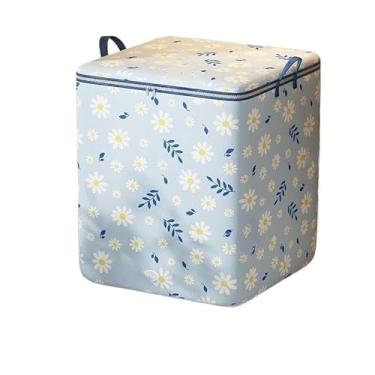 Imagem de Saco Organizador a Vácuo para Roupas 110L-180L | Opções 1/2/3 Unidades, Armazenamento para Guarda-Roupa e Cobertores(110L（crisântemo azul）,3pcs)