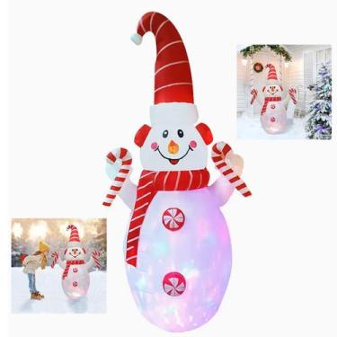 Imagem de Boneco de Neve Inflavel Natal Iluminado Natalino Grande Festa Decoraça