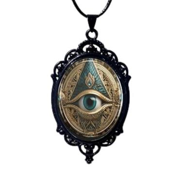 Imagem de Colar boêmio com árvore da vida, gargantilha vitoriana, joias vintage, acessórios de presente 3, 3.9X2.75inch, Vidro, Sem Pedra Preciosa