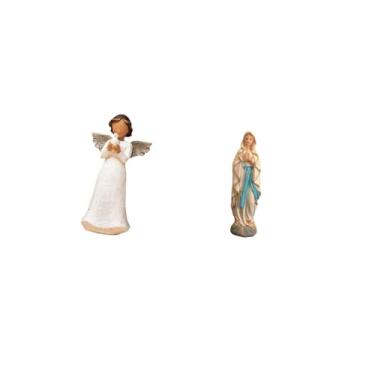 Imagem de Fenteer Escultura de Resina de Anjo Querubim, Mesa Interna, Sala de Estar, Pombo Decorativo, Virgem, Senhora, Arte, Jesus Abençoado, Escritório, Carro, Exposi