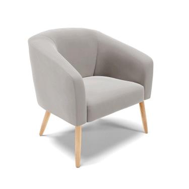 Imagem de Poltrona Veludo Cinza Pés Palito D'rossi