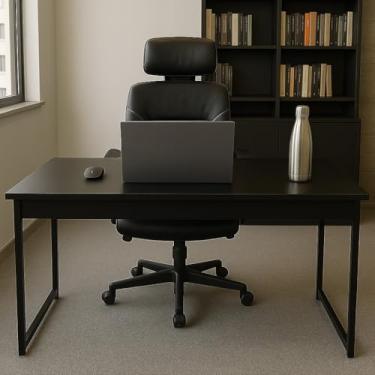 Imagem de Mesa Industrial Escrivaninha Home Office 90x45cm – Mesa para Computador, Escritório, Estudo e Gamer, Compacta e Moderna(Preto,80CM)
