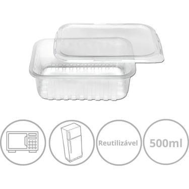 Imagem de 2X Pote Descartavel Marmita 500Ml Freezer Microondas 24Un Fi