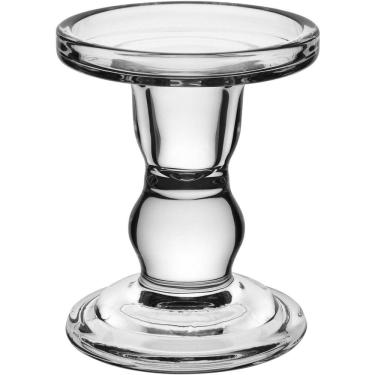 Imagem de Castiçal Porta Vela Decorativo Redondo Home&co Vidro 11x8x8cm Transparente