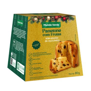 Imagem de Panetone com Frutas Sem Adição de Açúcares Mundo Verde 80g