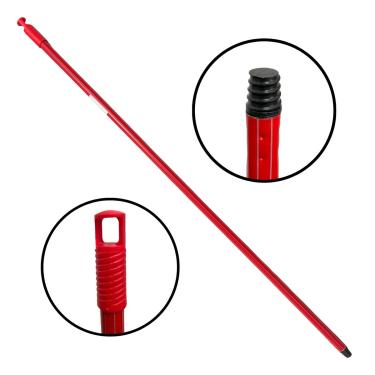 Imagem de Cabo de Vassoura Rodo 120cm Condor Metálico Plastificado Com Encaixe de Rosca Universal E Alça Para Pendurar Pendurador