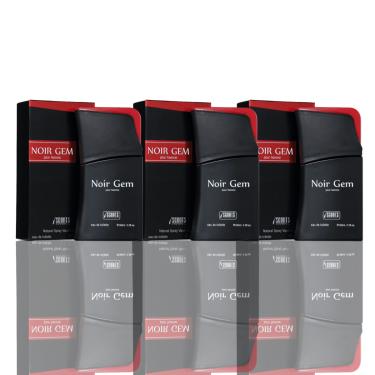 Imagem de Kit 3 Perfume Noir Gem I-Scents Masc.Eau de Toilette 100ml