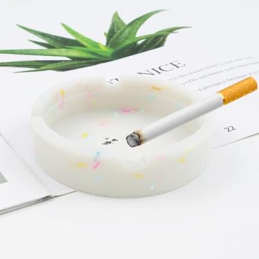 Imagem de Cinzeiro de silicone branco para ambientes internos e externos, cinzeiro bonito para fumantes em ambientes internos