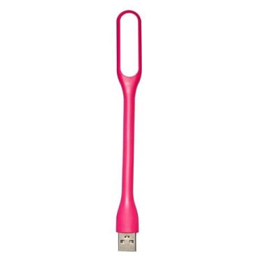 Imagem de Mini Lâmpada USB Flexível com LED – Luz Ajustável para Notebook, Teclado e Leitura, Portátil e Leve (Rosa)