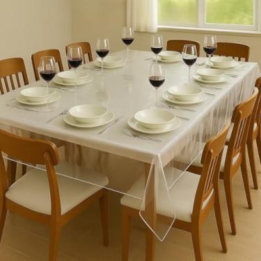 Imagem de Toalha de Mesa Plástica Transparente - Impermeável e Fácil Limpeza(8 Lugares (2.50mX1.40m))