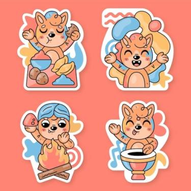 Imagem de Adesivos fofos Kawai para quartos e cadernos – stickers decorativos infantis coloridos 50x50cm