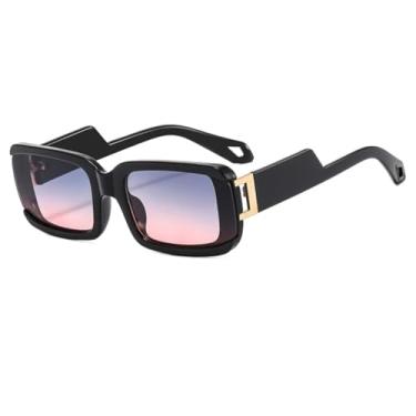 Imagem de HCPIHF Óculos de sol vintage estilo punk degradê masculino e feminino (preto, cinza e rosa)