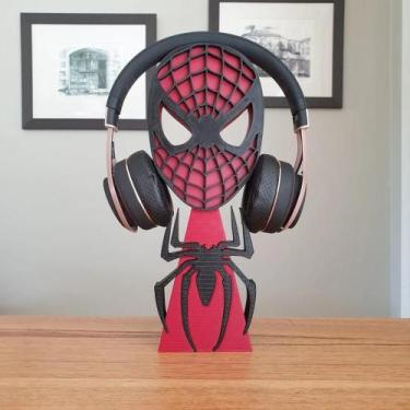 Imagem de Suporte Fone Ouvido Mesa Headset Gamer HOMEM ARANHA com e sem fio pc U