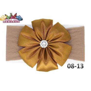 Imagem de 1 Faixa Cabelo C/Laço Infantil Bebê Meia De Seda Mod 08 - Mundo das Me