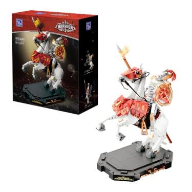 Imagem de PANTASY Kit de Construção Cavaleiro Medieval, Blocos de Montar e Brinquedo de Montar para Adultos, Modelo Colecionável 31 cm com Armadura, Cavalos e Articulação Móvel