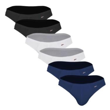 Imagem de Kit 6 Cuecas Zorba Slip Light Algodão 772 Bco/Pto/Mho - M, M