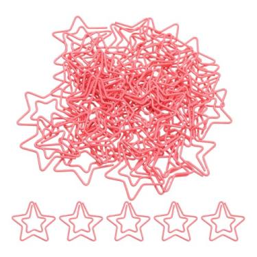 Imagem de PATIKIL 100 peças de clipe de papel, clipe de papel estrela, pequeno, fofo, à prova de ferrugem, marcador de livro para escritório, casa, agendador, metal, à prova de ferrugem, 29 mm, rosa