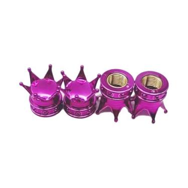 Imagem de Tampas De Válvula Tornasol Coloridas (4 Peças) Para Carro, Moto, Bicic