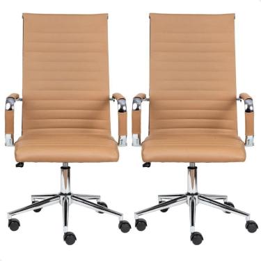Imagem de Cadeira Escritório Esteirinha Presidente Charles Eames Kit 02 Unidades Bege
