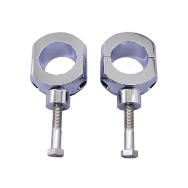 Imagem de Suporte universal para guidão para motocicleta, suporte de guidão de 5 cm, adequado para Harley Softail Sportster Touring Road Glide Street Glide (Chrome)