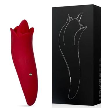 Imagem de Vibrador Luxo Estimulador Recarregável em Formato de Flor com Língua Estimuladora Sextoy Brinquedo Erótico