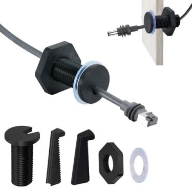 Imagem de Lephchiryn Passagem de cabo RV para Starlink mini, ilhó de cabo RV compatível com Starlink, Ethernet, coaxial, resistente à água e roteamento de cabo RV antiqueda (55 mm/2 peças, preto)