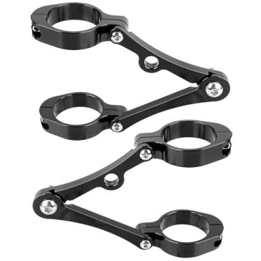 Imagem de Braçadeira de farol de motocicleta CNC, suporte de alumínio ajustável para garfos de 39 a 41 mm, suporte preto para motocicletas personalizadas