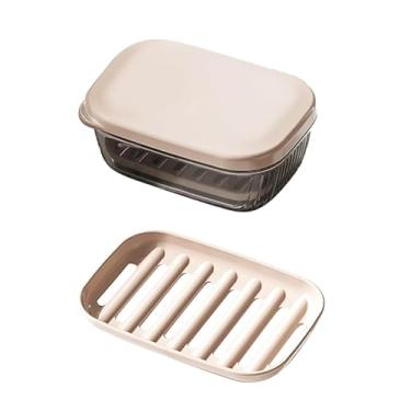 Imagem de Estojo de sabão de viagem, suporte de sabão à prova de vazamento com tampa, suporte de sabonete portátil para viagens, ideal para armazenamento de sabão em barra durante viagens, acampamento, academia