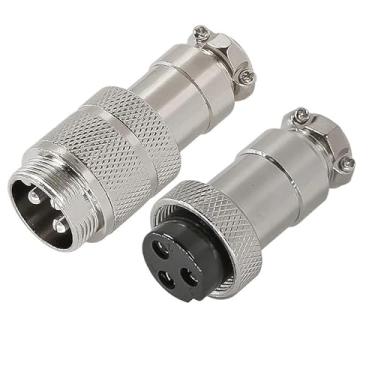 Imagem de GX20-3Pin Soquete circular macho adicionar fêmea conector de painel de fio de ancoragem de 20 mm
