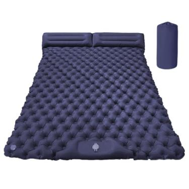 Imagem de Almofada de dormir para acampamento, tapete de dormir inflável com travesseiro - Equipamento portátil de mochila para barraca ao ar livre, trekking, caminhadas, viagens